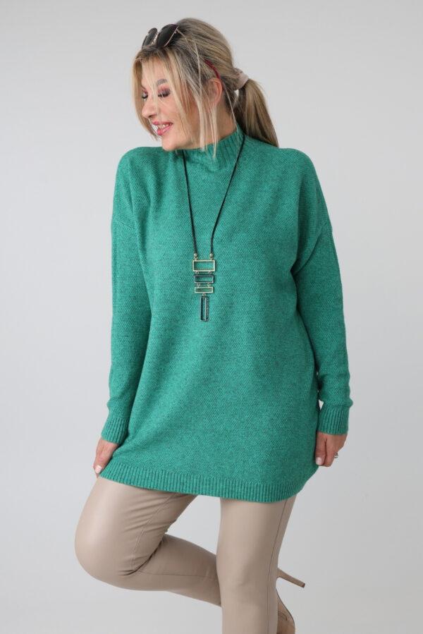 Elegancki sweter półgolf damski plus size o luźnym kroju – sweter damski XXL dla puszystych kobiet