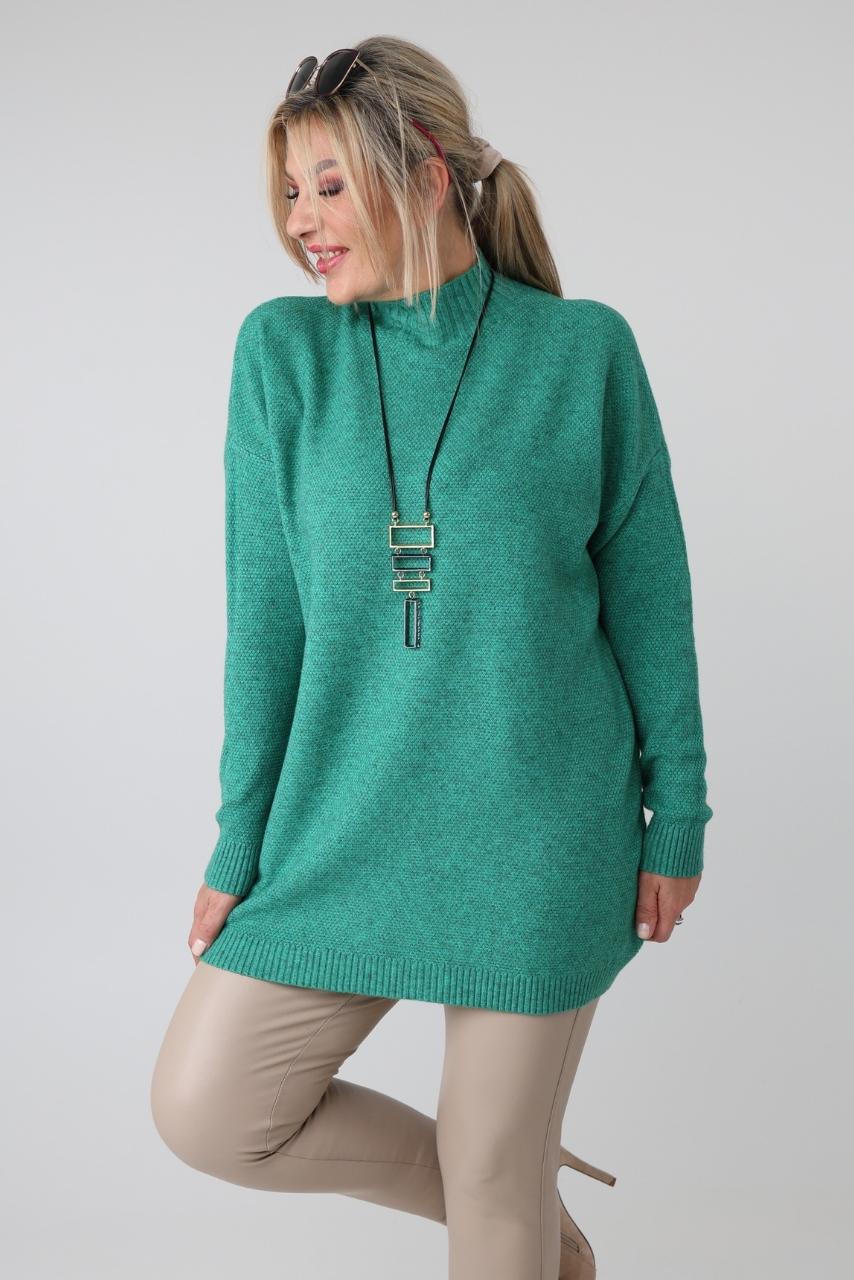 Elegancki sweter półgolf damski plus size o luźnym kroju – sweter damski XXL dla puszystych kobiet