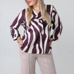 Wizytowa bluzka damska plus size z ozdobnym dekoltem w serek – elegancka bluzka XXL dla puszystych kobiet