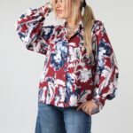 Elegancka koszula damska plus size z długim rękawem, kołnierzykiem, guzikami i dłuższym tyłem – luźna koszula XXL dla puszystych 44-52