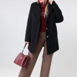 Elegancki płaszcz zimowy damski plus size ocieplany ze stójką, guzikami i kieszeniami – ciepły płaszcz XXL dla puszystych kobiet 44-52