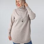 Sweter z golfem damski plus size elegancki 44-50