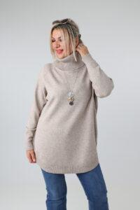 Sweter z golfem damski plus size elegancki 44-50