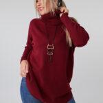 Sweter z golfem damski plus size elegancki 44-50