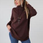 Sweter z golfem damski plus size elegancki 44-50