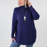 Sweter z golfem damski plus size elegancki 44-50