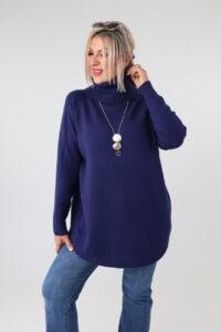 Sweter z golfem damski plus size elegancki 44-50