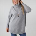Sweter z golfem damski plus size elegancki 44-50