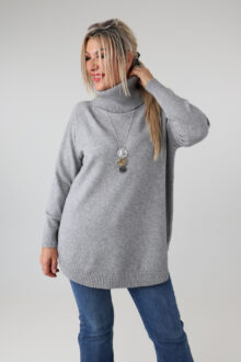 Sweter z golfem damski plus size elegancki 44-50